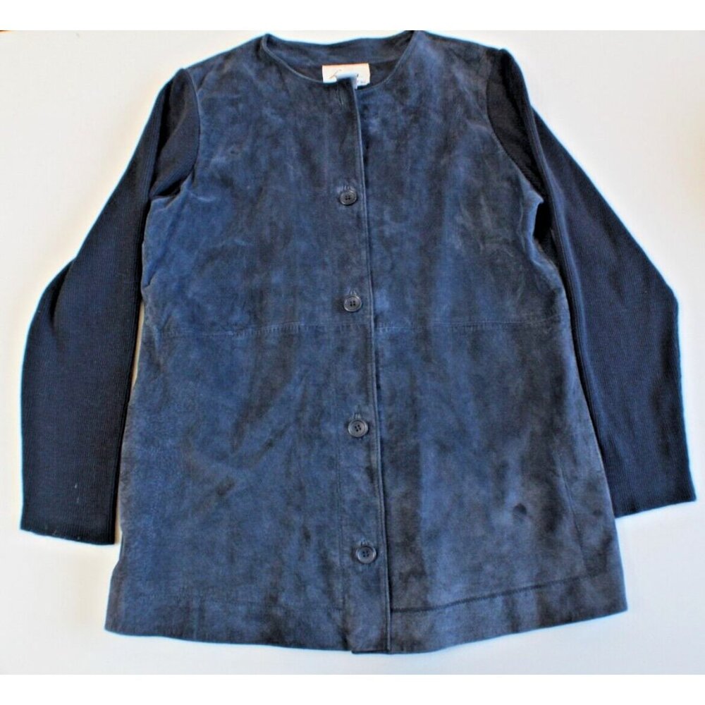 Linea by Louis Dell'Olio Suede Jacket w/‎ Knit Sleeves Women's Size M